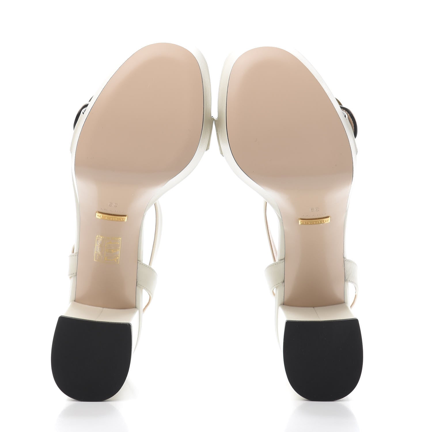 Gucci Calfskin GG Marmont Ankle Wrap 30/85mm Platform Sandals 39 Mystic White 5 of 10