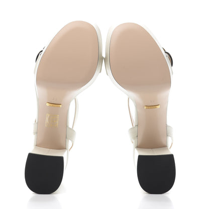 Gucci Calfskin GG Marmont Ankle Wrap 30/85mm Platform Sandals 39 Mystic White 5 of 10