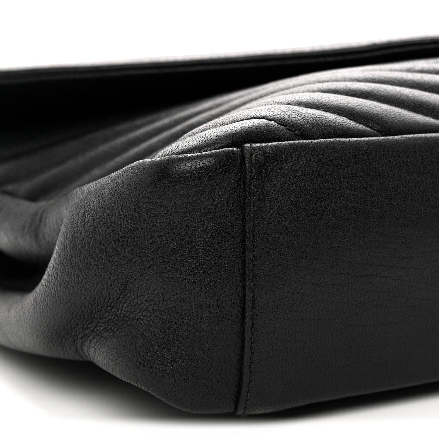 Saint Laurent Sheepskin Matelasse Chevron Monogram Large College Satchel Black 9 of 13