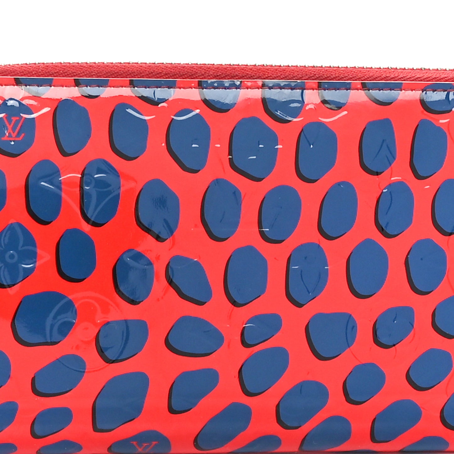 Vernis Jungle Dots Zippy Wallet Coquelicot Denim