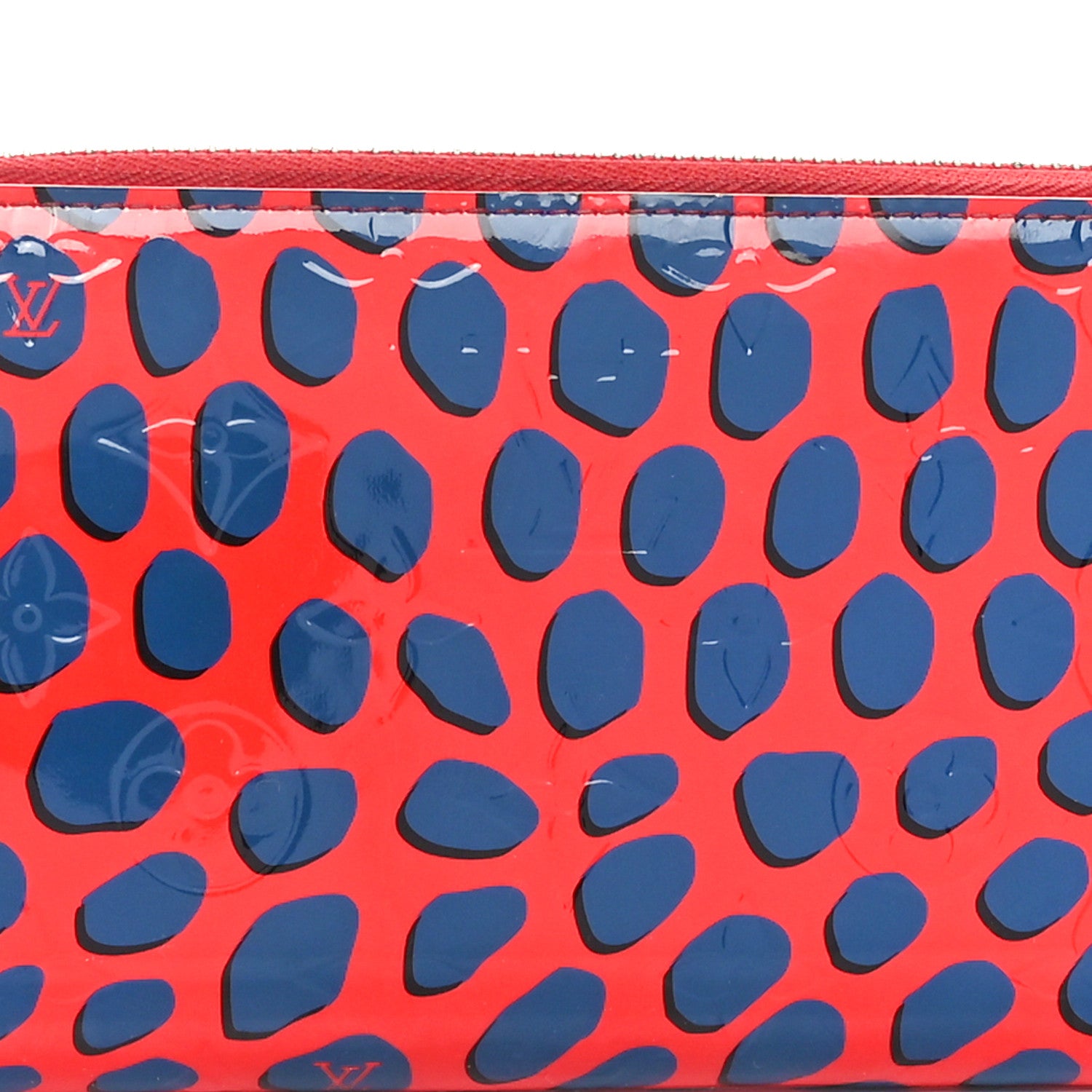 Louis Vuitton Vernis Jungle Dots Zippy Wallet Coquelicot Denim 7 of 10
