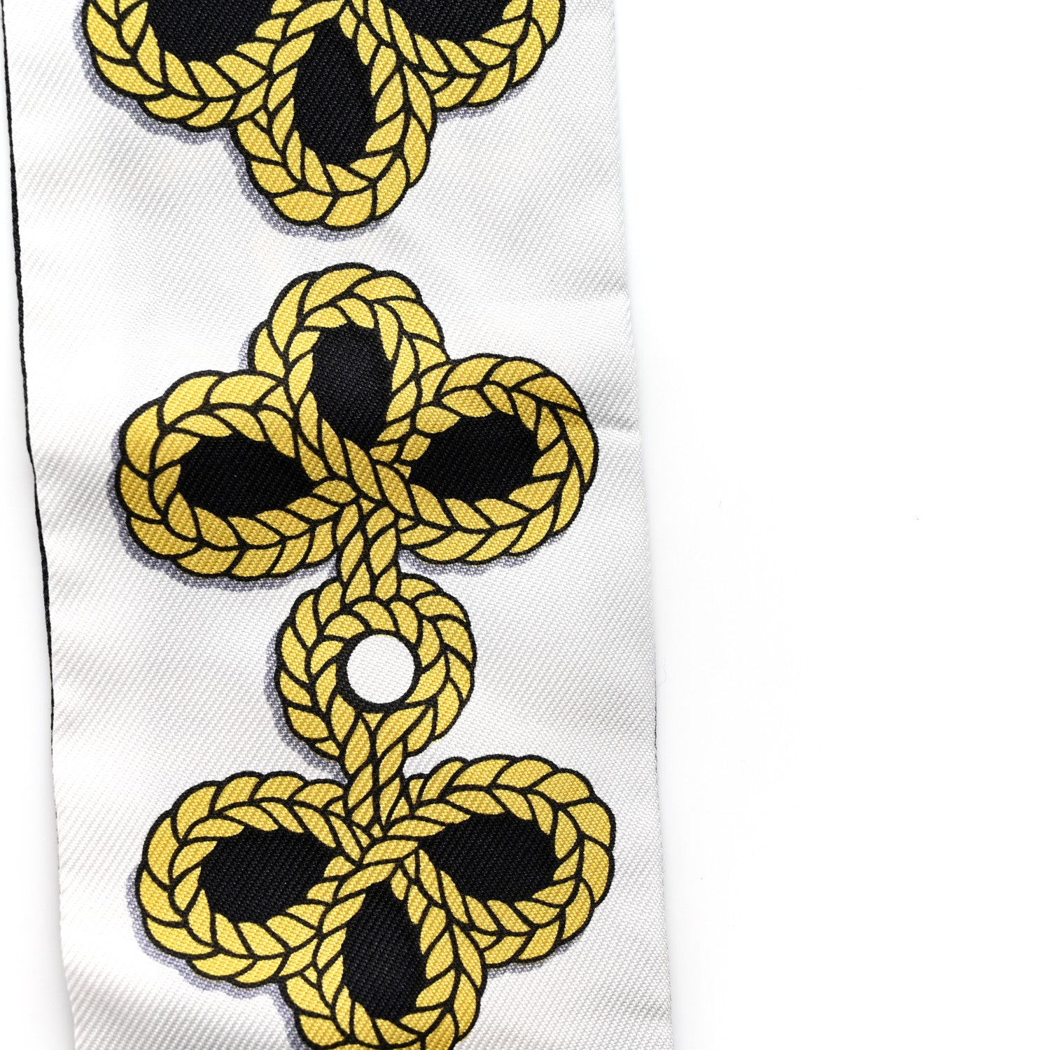 Hermes Silk Galons Et Brandebourg Twilly Black Gold White 5 of 6