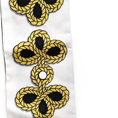 Hermes Silk Galons Et Brandebourg Twilly Black Gold White 5 of 6