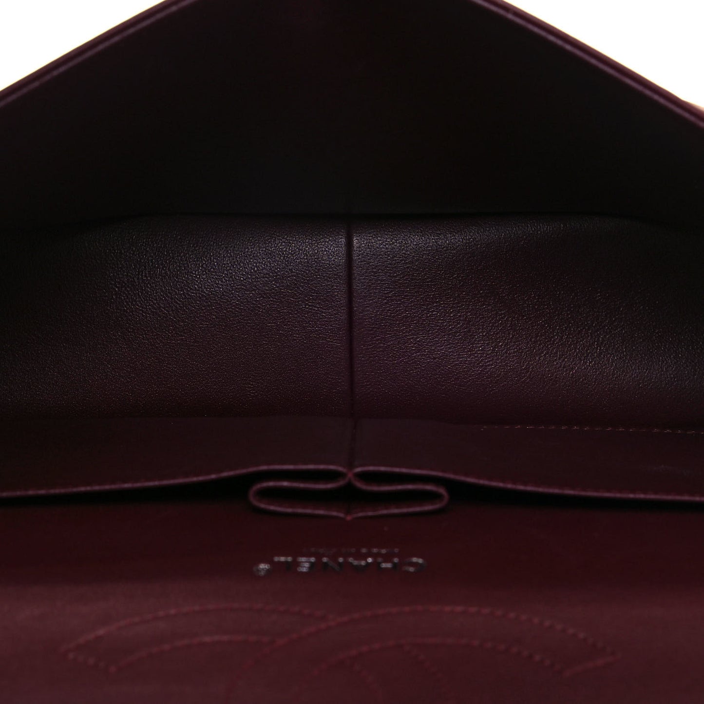 Lambskin Quilted Jumbo Double Flap Burgundy