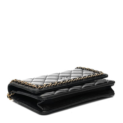 Chanel Lambskin Quilted Chain Around Wallet On Chain WOC Black 4 of 9
