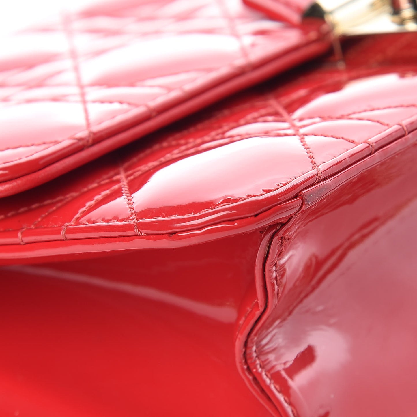 Patent Cannage Miss Dior Promenade Pouch Red
