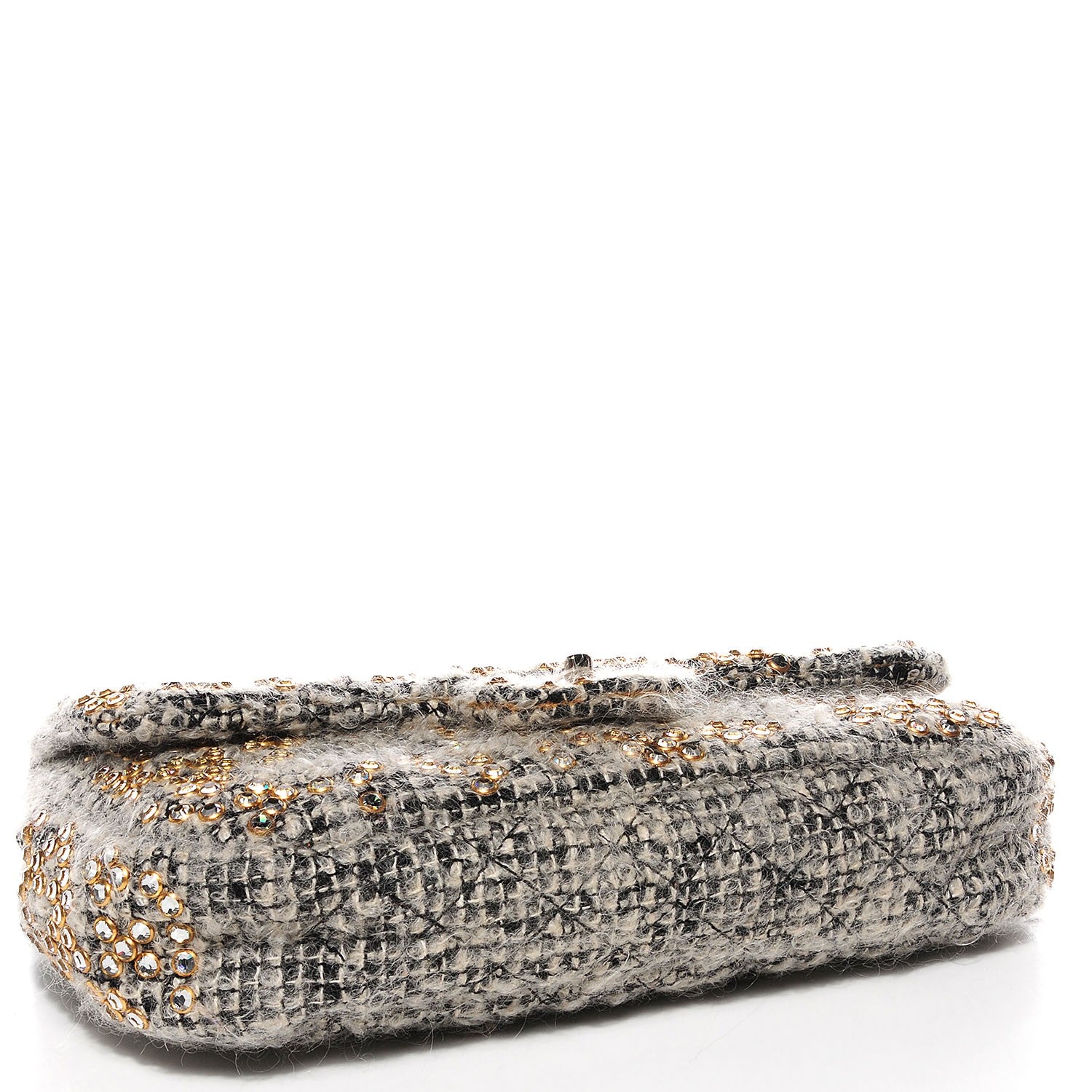 Chanel Mohair Swarovski Crystal Jumbo Flap Grey 4 of 9