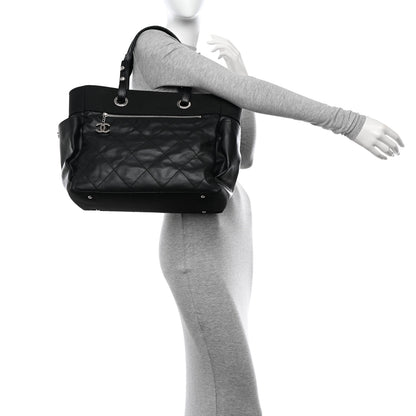 Chanel Coated Canvas Quilted Large Paris Biarritz Tote Black 2 of 16