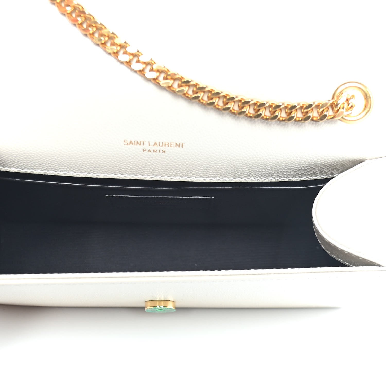 Saint Laurent Grain De Poudre Small Monogram Kate Satchel Blanc Vintage 4 of 7