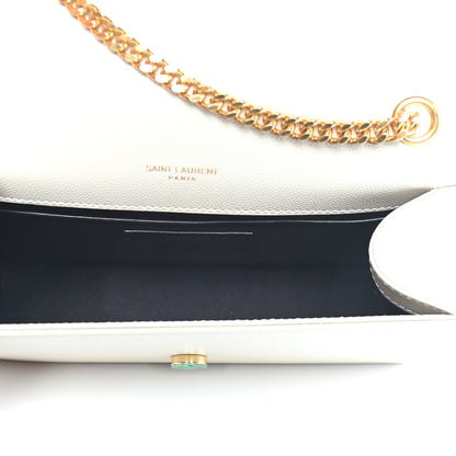 Saint Laurent Grain De Poudre Small Monogram Kate Satchel Blanc Vintage 4 of 7