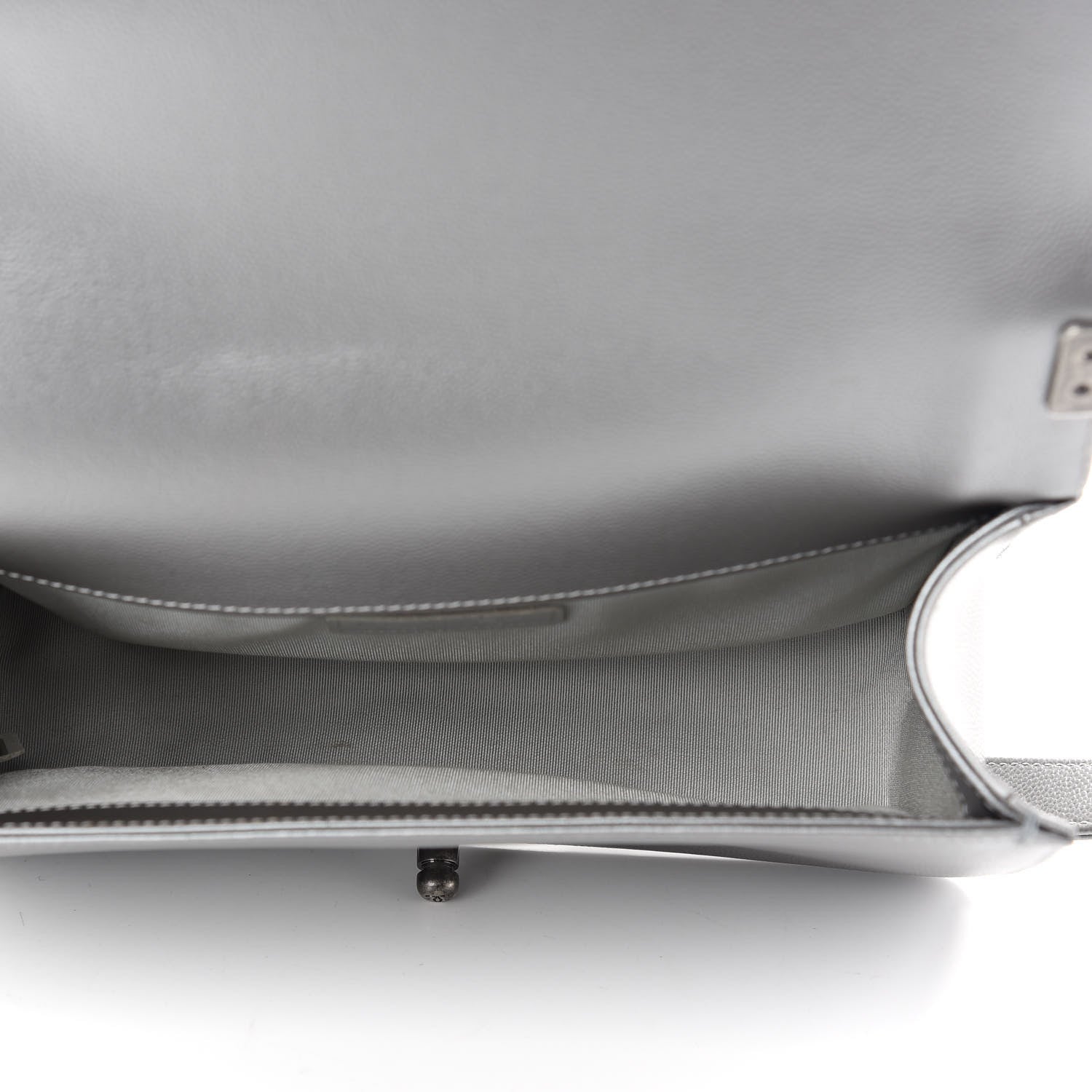 Chanel Metallic Caviar Quilted Medium Boy Flap Silver 5 of 11