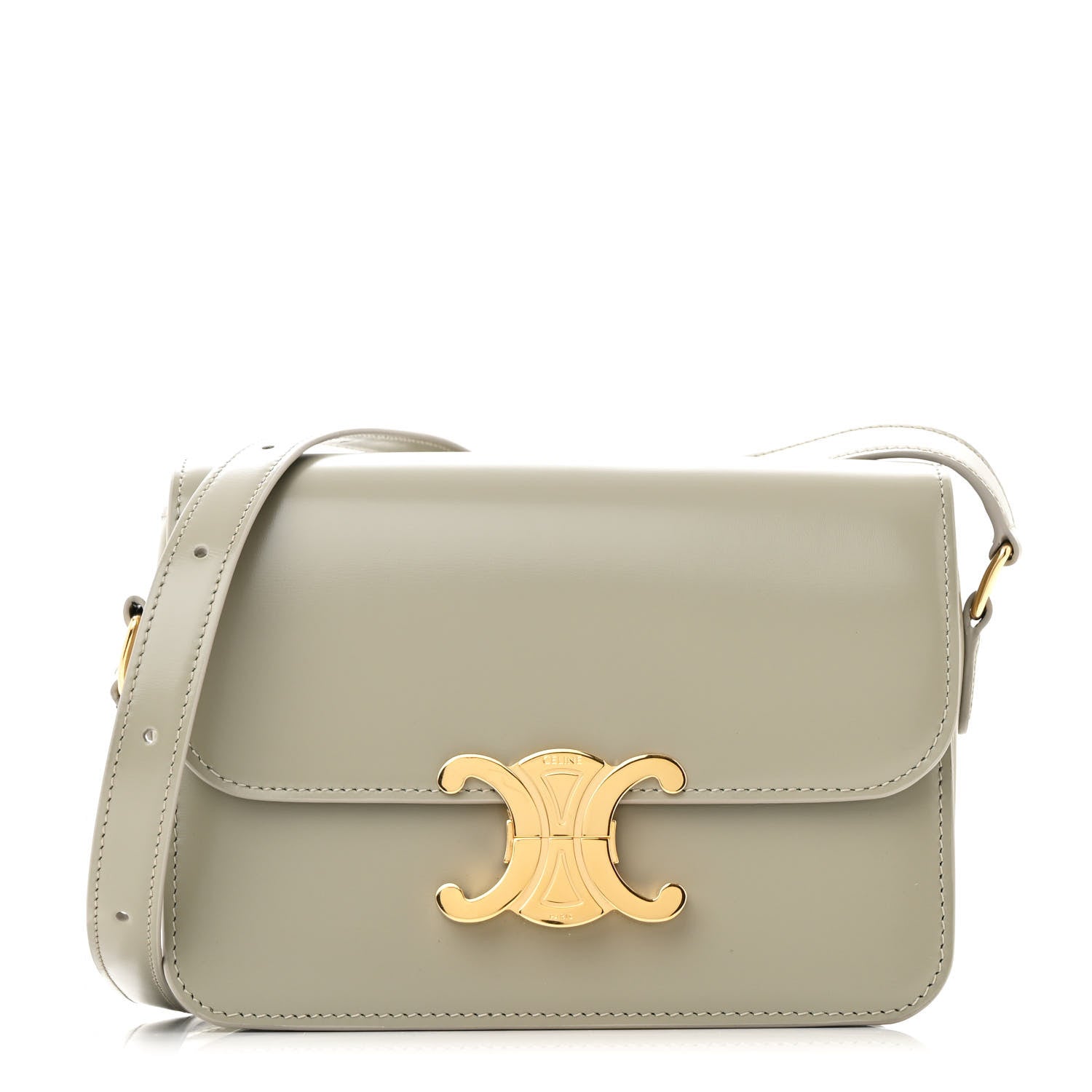 Celine Shiny Calfskin Teen Triomphe Green Clay 1 of 12