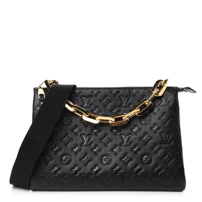 Louis Vuitton Lambskin Embossed Monogram Coussin MM Black 1 of 10