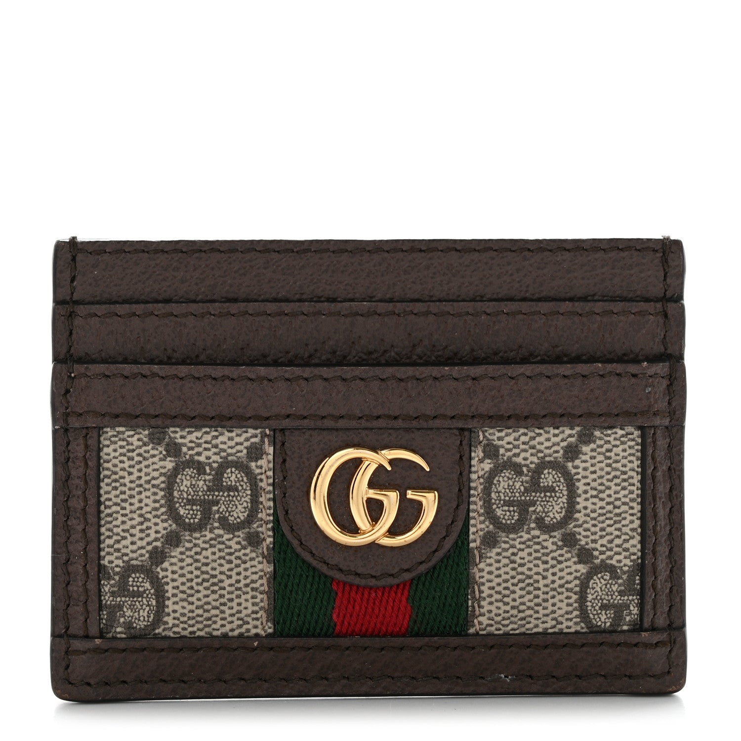 Gucci GG Supreme Monogram Ophidia Card Holder Brown 1 of 8