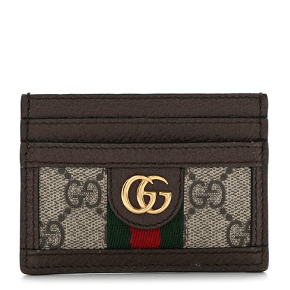 Gucci GG Supreme Monogram Ophidia Card Holder Brown 1 of 8