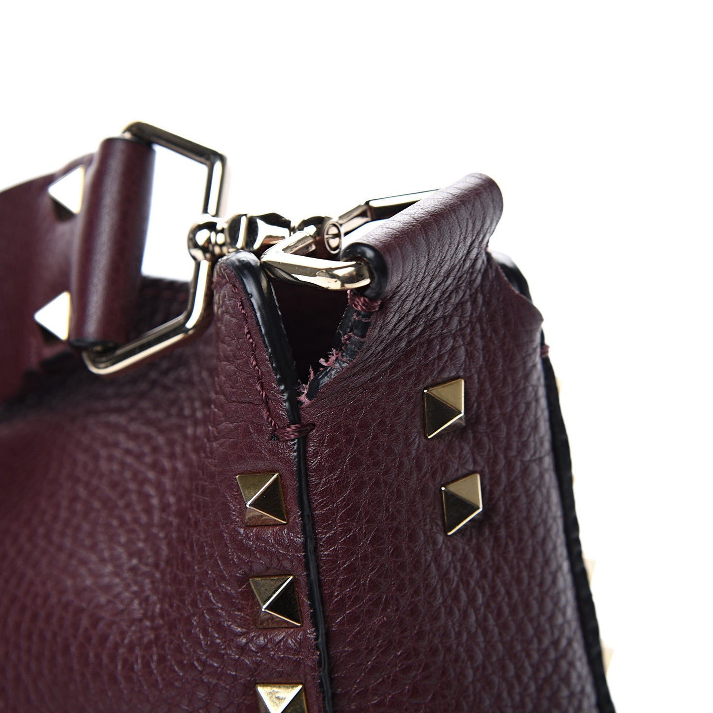 Pebbled Calfskin Large Rockstud Flip-Lock Messenger Bag Vinaccia