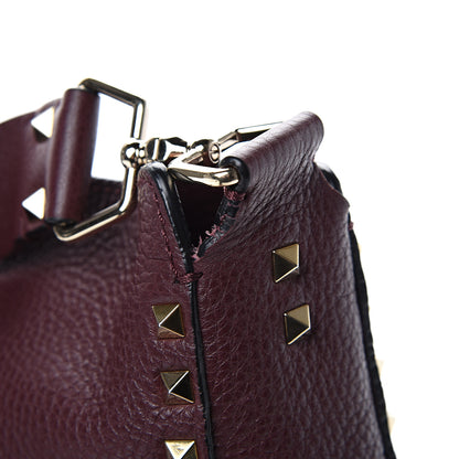 Valentino Garavani Pebbled Calfskin Large Rockstud Flip-Lock Messenger Bag Vinaccia 10 of 10