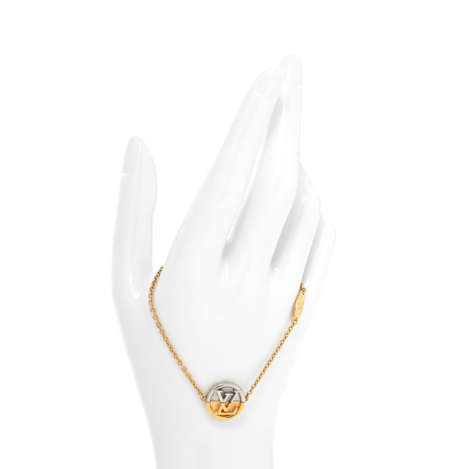 Louis Vuitton Metal L To V Bracelet Gold Silver 2 of 6