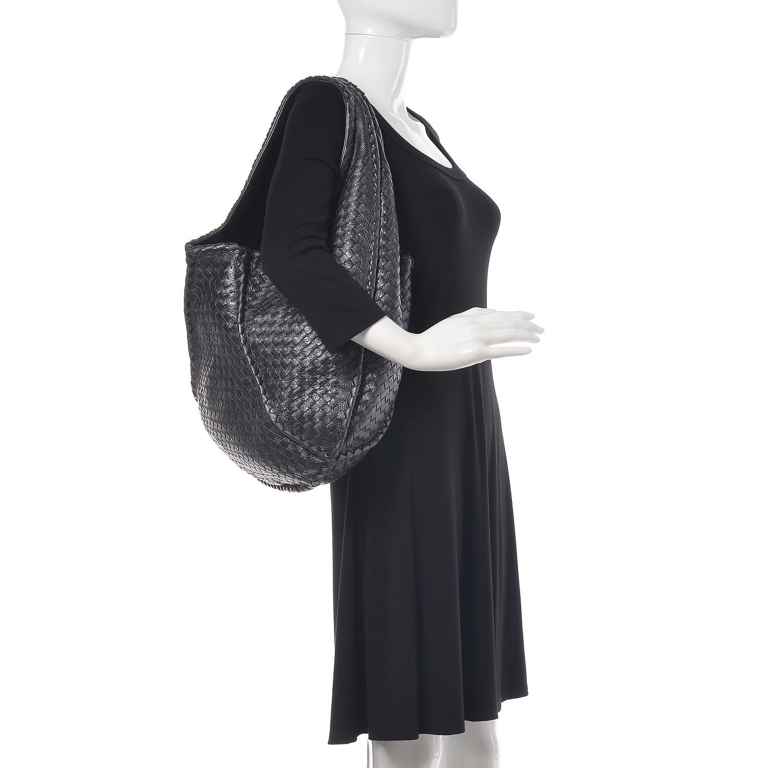 Bottega Veneta Cervo Intrecciato Large Simple Hobo Gunmetal 2 of 9
