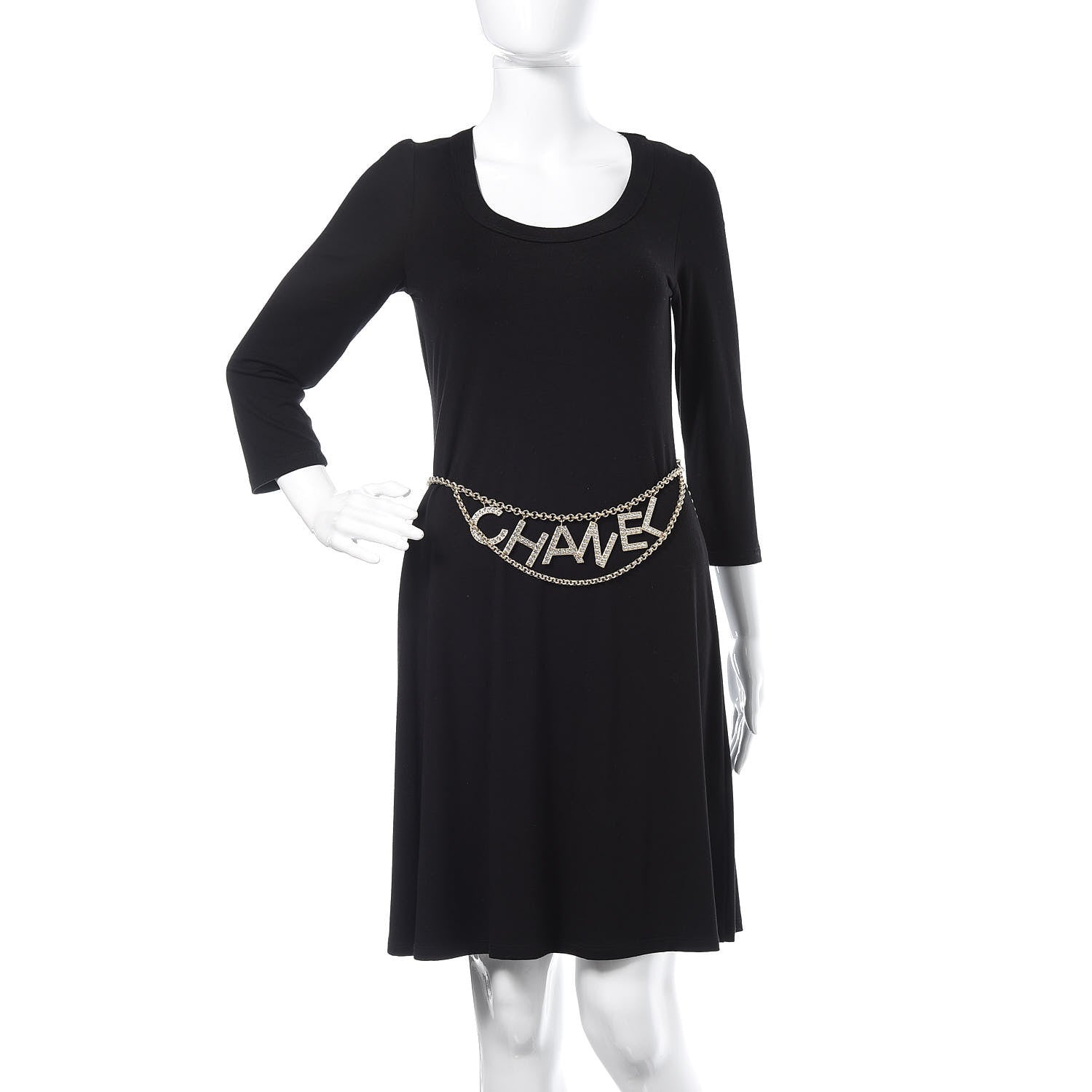 Chanel Metal Crystal 90's Icon Logo Chain Belt Gold 2 of 5
