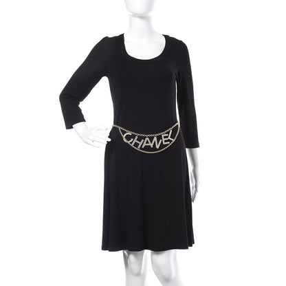Chanel Metal Crystal 90's Icon Logo Chain Belt Gold 2 of 5