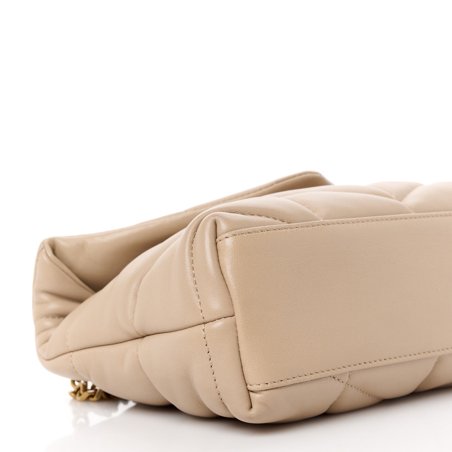 Lambskin Quilted Toy Loulou Puffer Monogram Chain Satchel Dark Beige