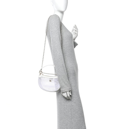 Chanel Mesh Shiny Lambskin Chain Hobo White 2 of 14
