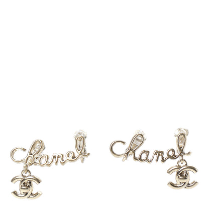 Chanel Metal Logo CC Turnlock Clip On Earrings Gold 1 of 4