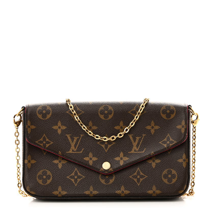 Louis Vuitton Monogram Pochette Felicie Chain Wallet Fuchsia 1 of 11