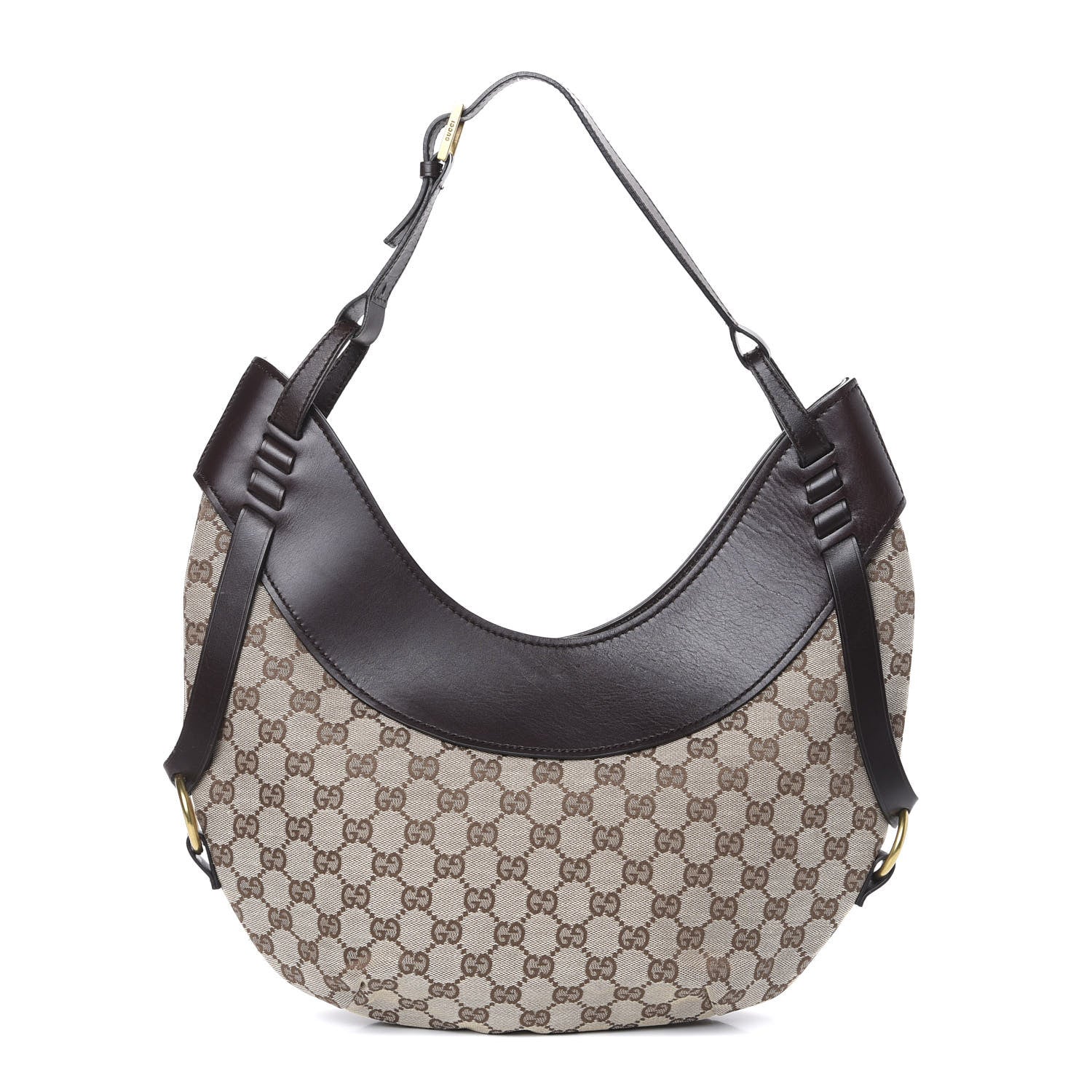 Gucci Monogram Half Moon Hobo Dark Brown 1 of 12