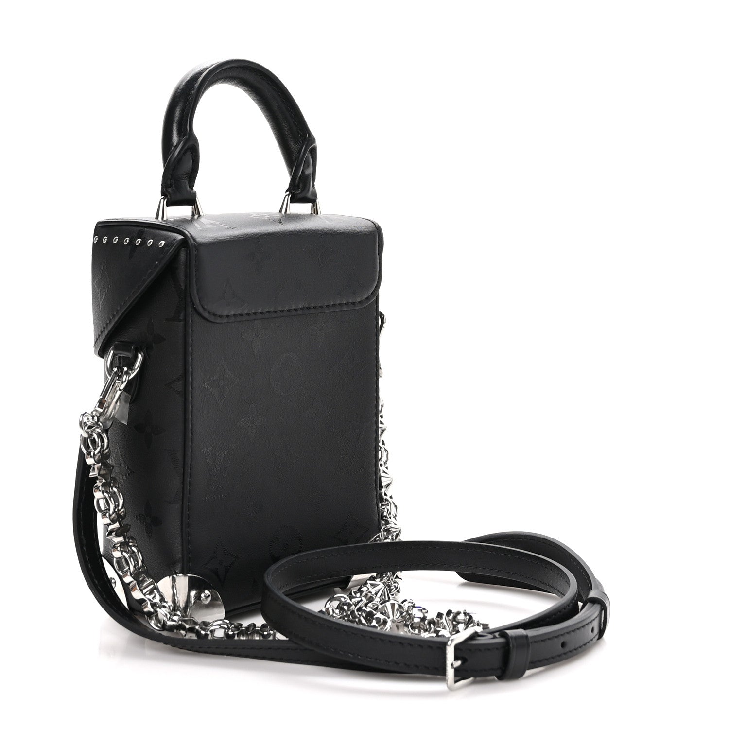 Louis Vuitton Calfskin Monogram Print Camera Box Black 3 of 8