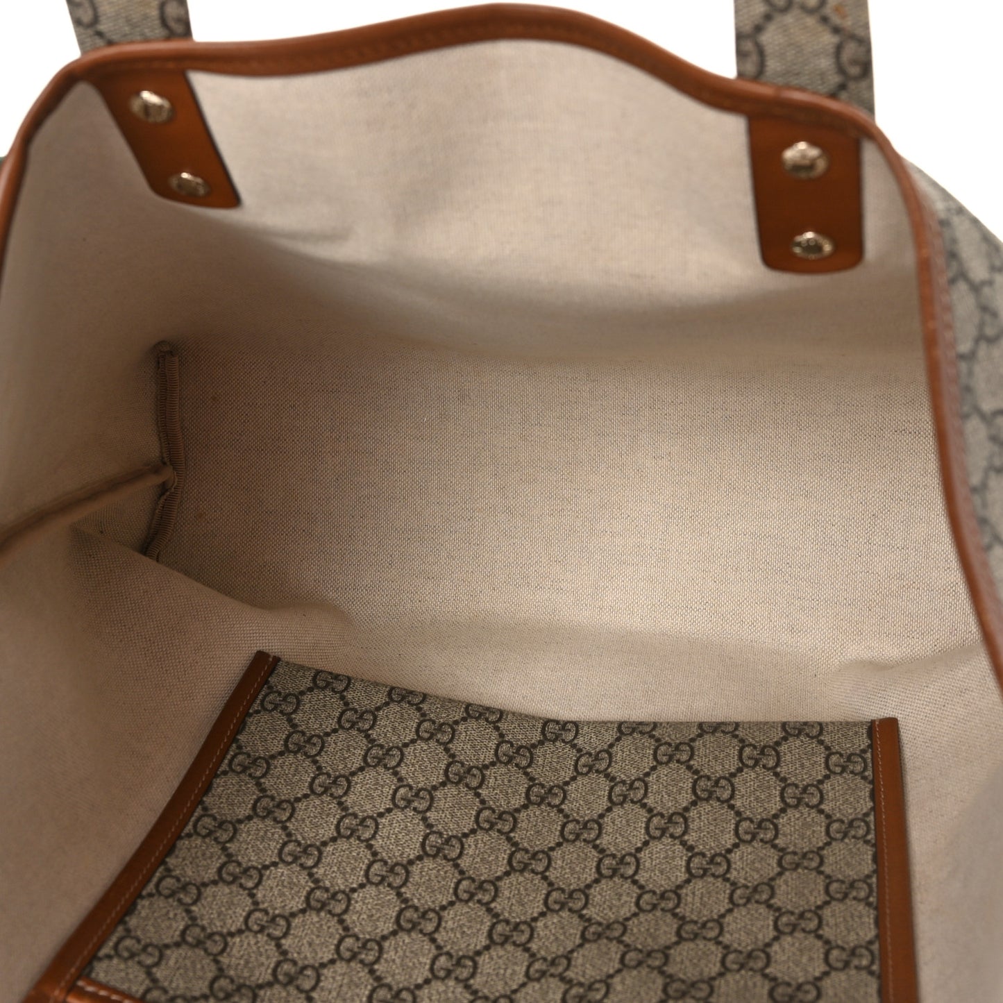 GG Plus Monogram Medium Signature Web Loop Tote Brown