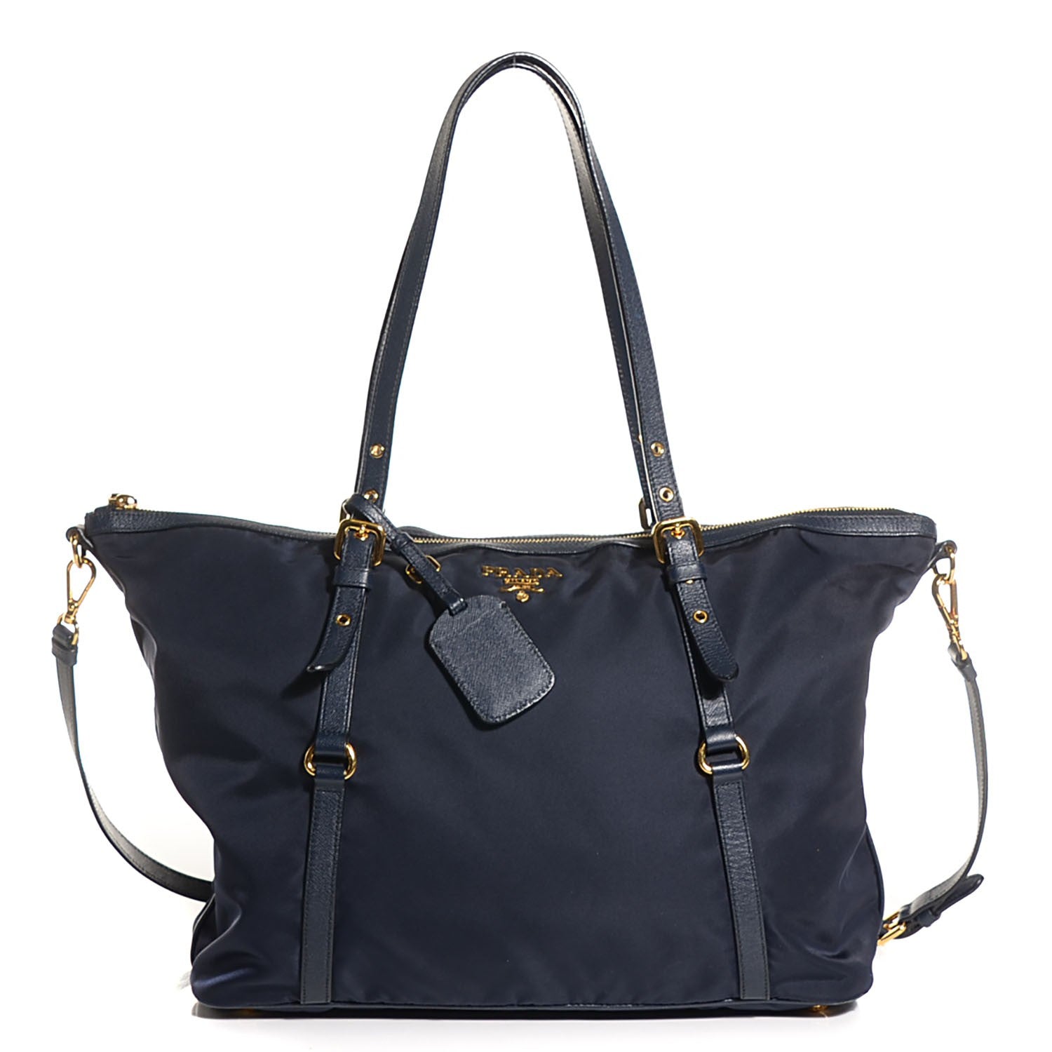 Prada Tessuto Nylon Saffiano Tote Baltico 1 of 11