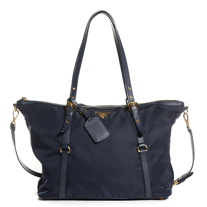Prada Tessuto Nylon Saffiano Tote Baltico 1 of 11
