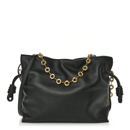 Loewe Nappa Calfskin Mini Flamenco Knot Clutch With Chain Black 1 of 13
