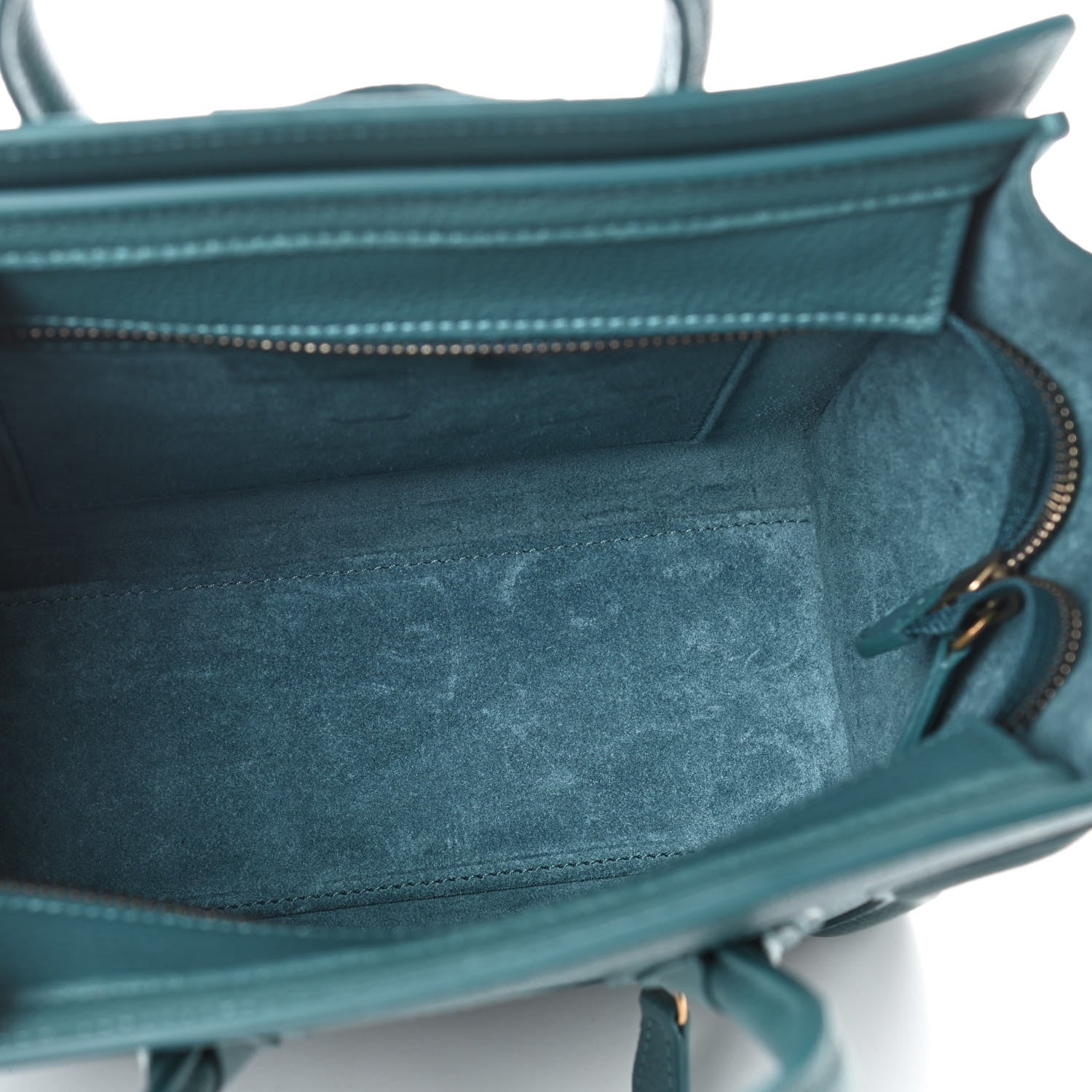 Celine Drummed Calfskin Nano Luggage Celadon 5 of 10