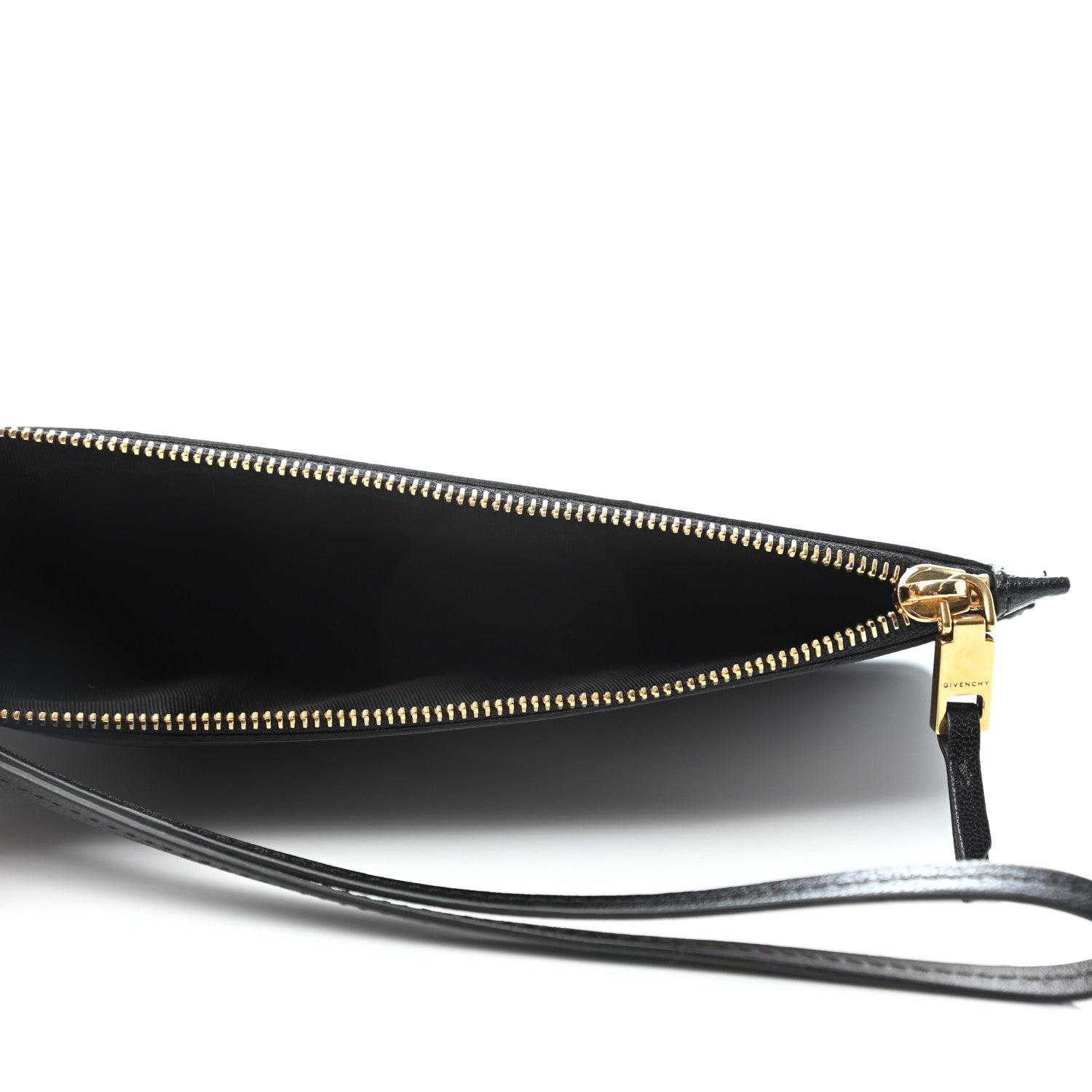 Givenchy Calfskin GV3 Wristlet Zip Card Holder Black Grey 4 of 7
