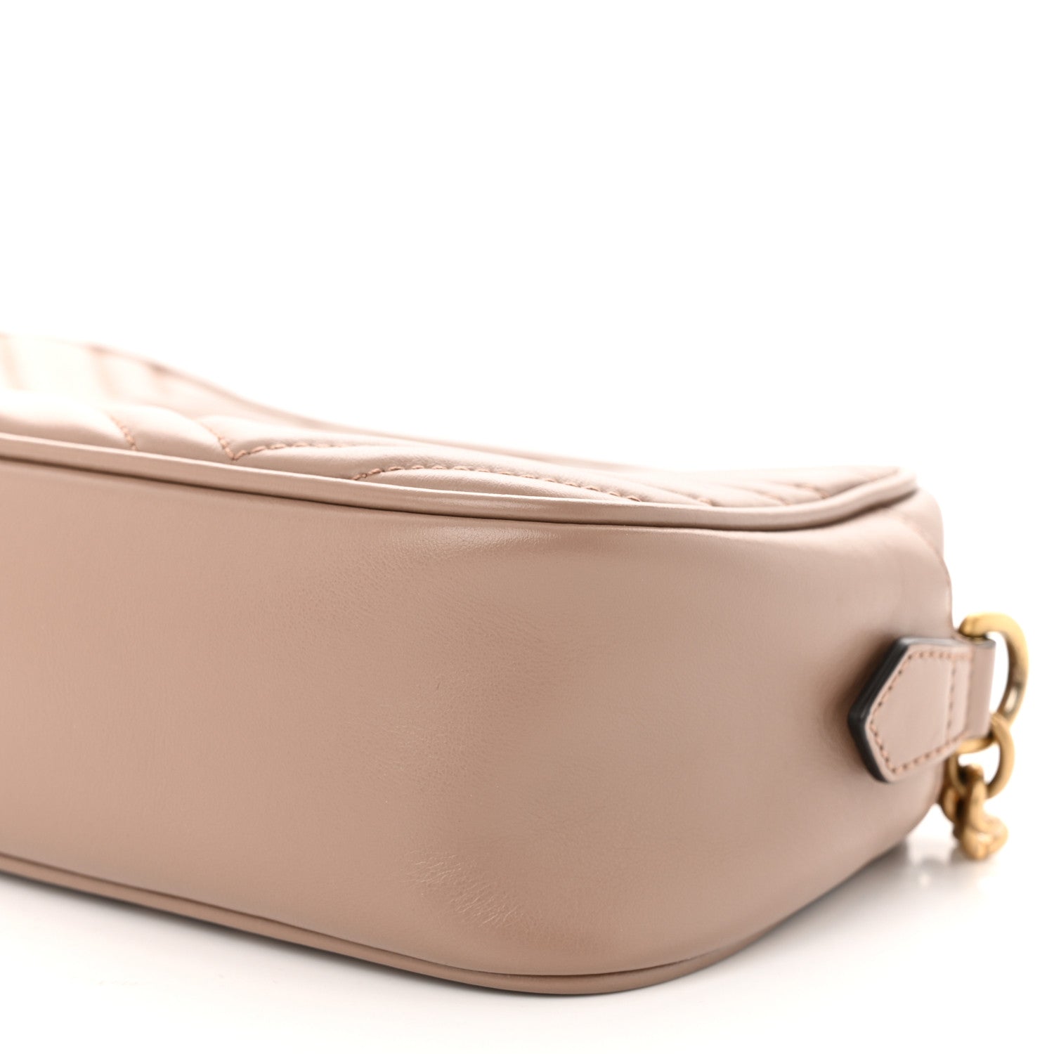 Gucci Calfskin Matelasse Small GG Marmont Chain Shoulder Bag Porcelain Rose 10 of 11