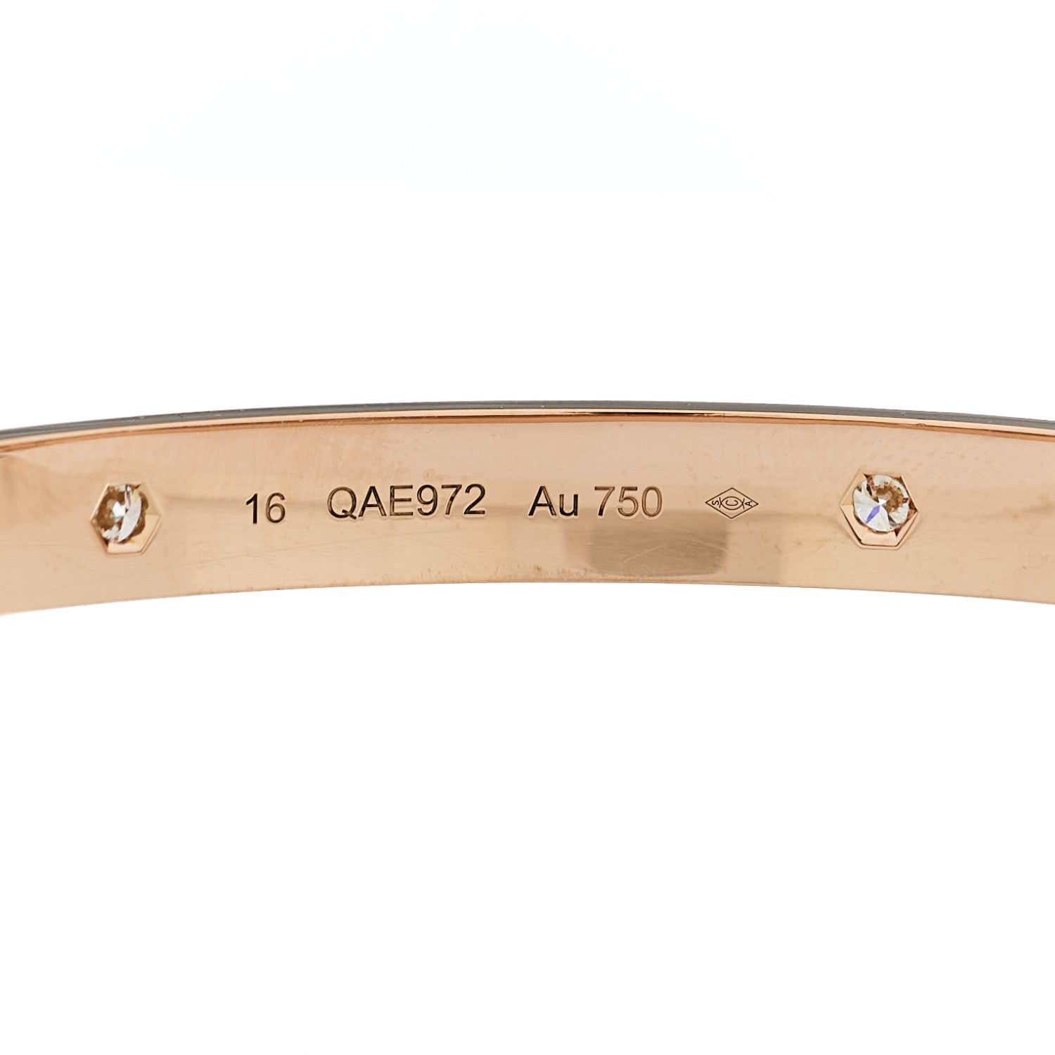 Cartier 18K Pink Gold 4 Diamond LOVE Bracelet 16 3 of 8