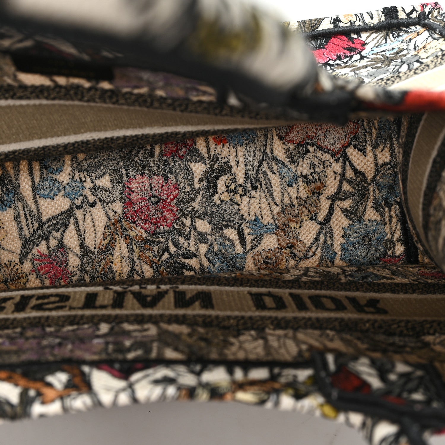 Christian Dior Canvas Embroidered Medium Mille Fleurs Book Tote Multicolor 5 of 11