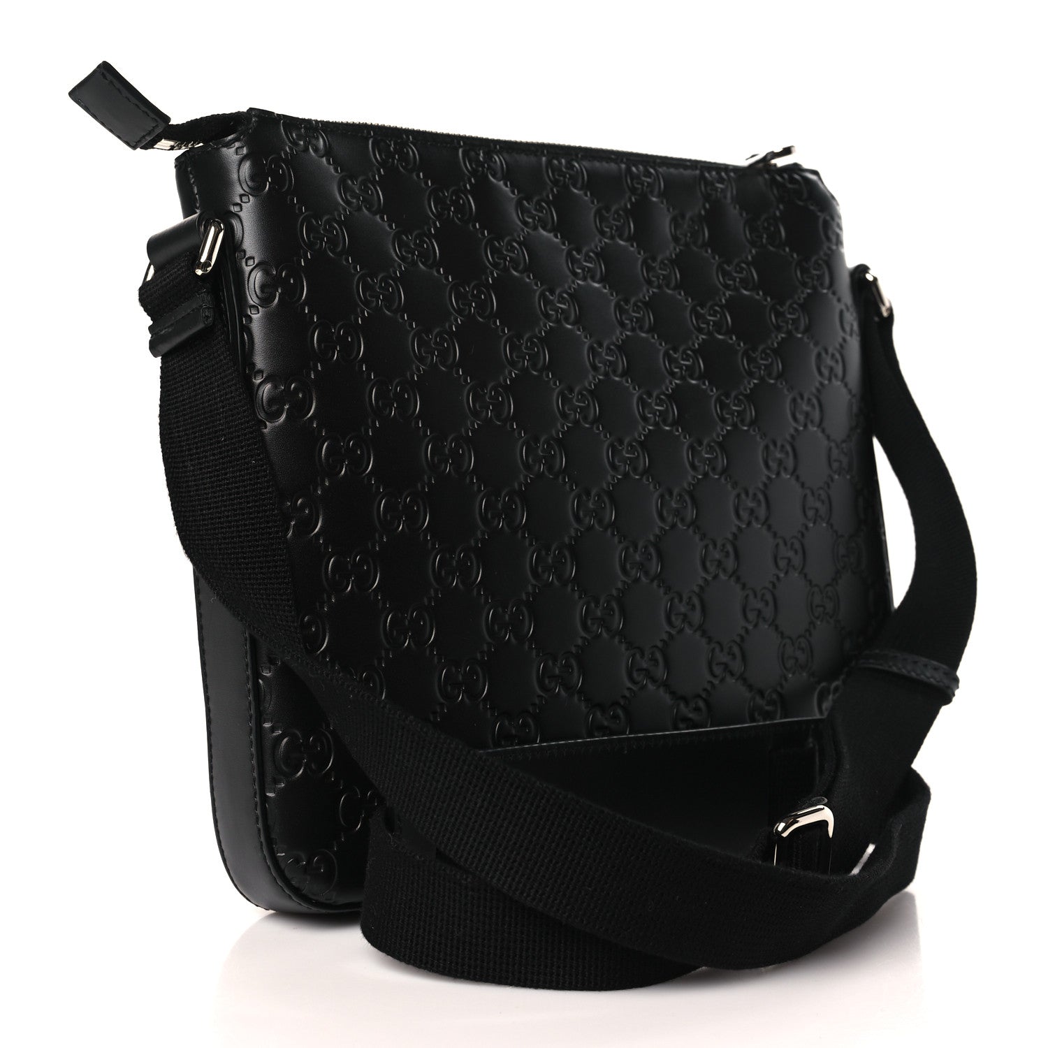 Gucci Guccissima Signature Small Messenger Bag Black 3 of 9
