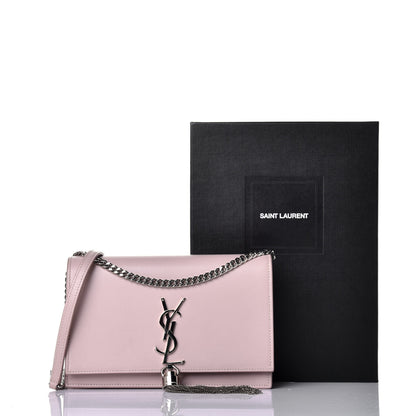 Saint Laurent Smooth Calfskin Classic Monogram Kate Tassel Chain Wallet Marble Pink 9 of 10