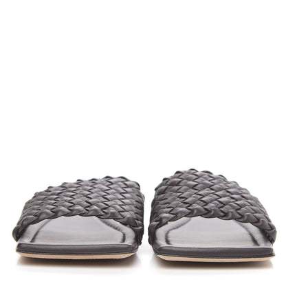 Bottega Veneta Nappa Intrecciato Squared Toe Flat Sandals 37 Espresso 2 of 9