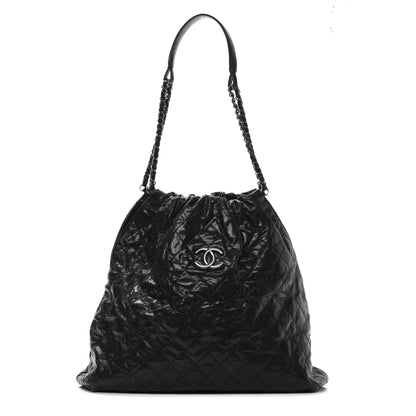 Chanel Distressed Glazed Caviar Quilted Large Elastic Tote Black 1 of 14