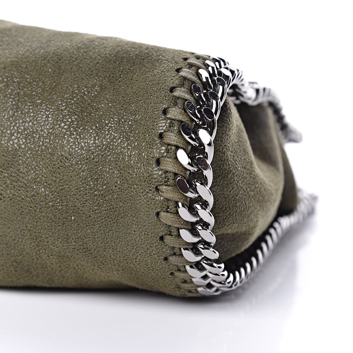 Shaggy Deer Mini Falabella Fold Over Tote Olive