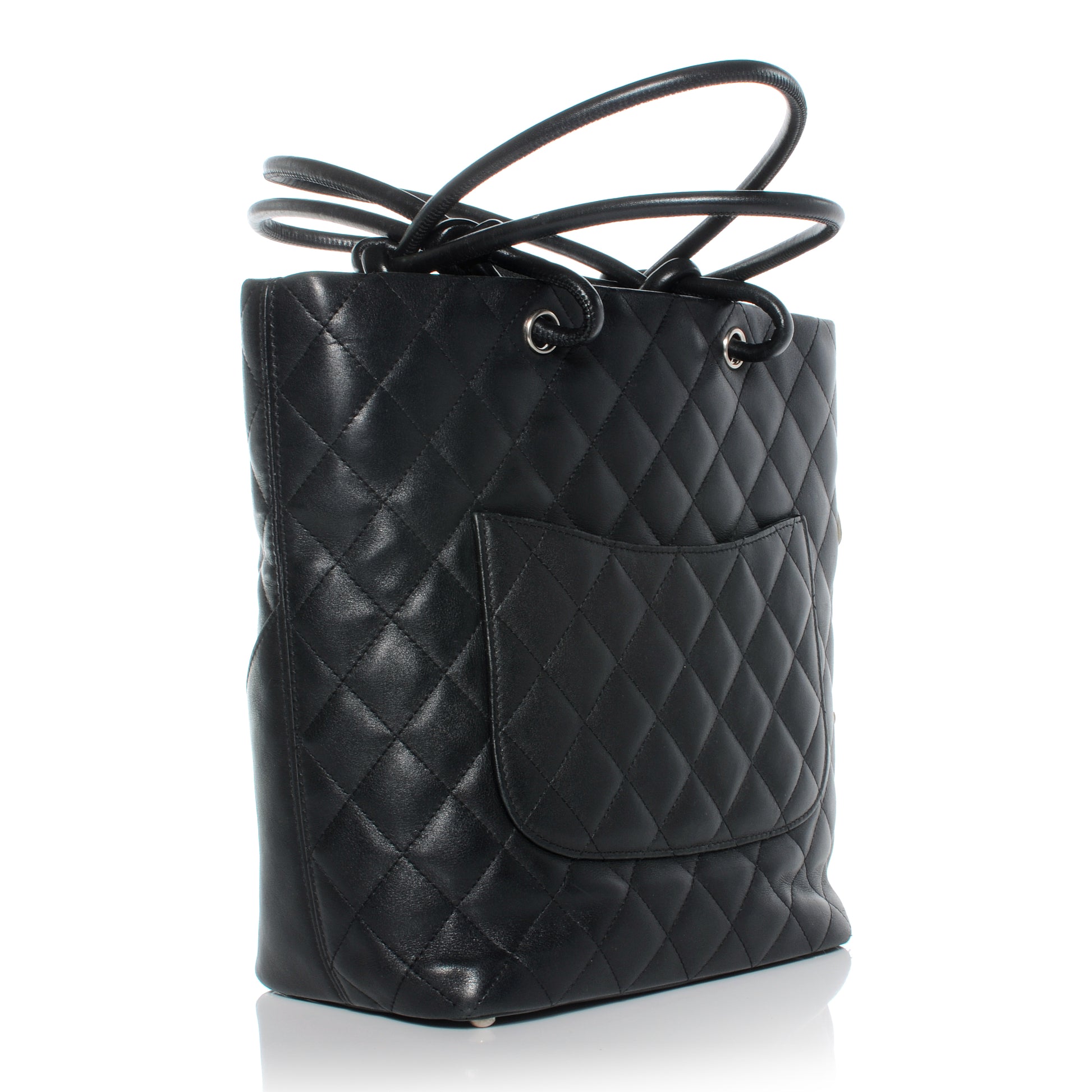 Chanel Calfskin Quilted Medium Cambon Tote Black White 3 of 8