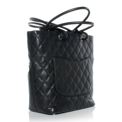 Chanel Calfskin Quilted Medium Cambon Tote Black White 3 of 8
