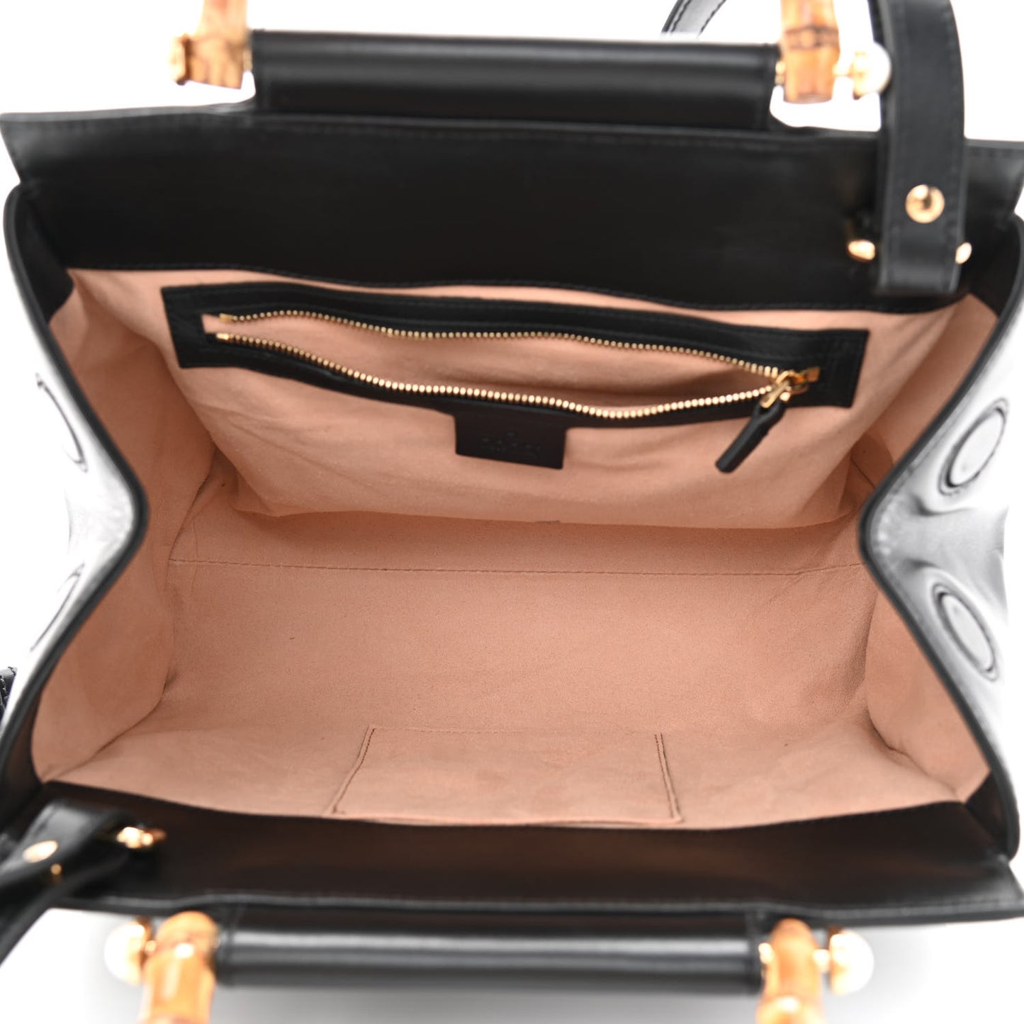 Nappa Bamboo Small Nymphaea Top Handle Bag Black