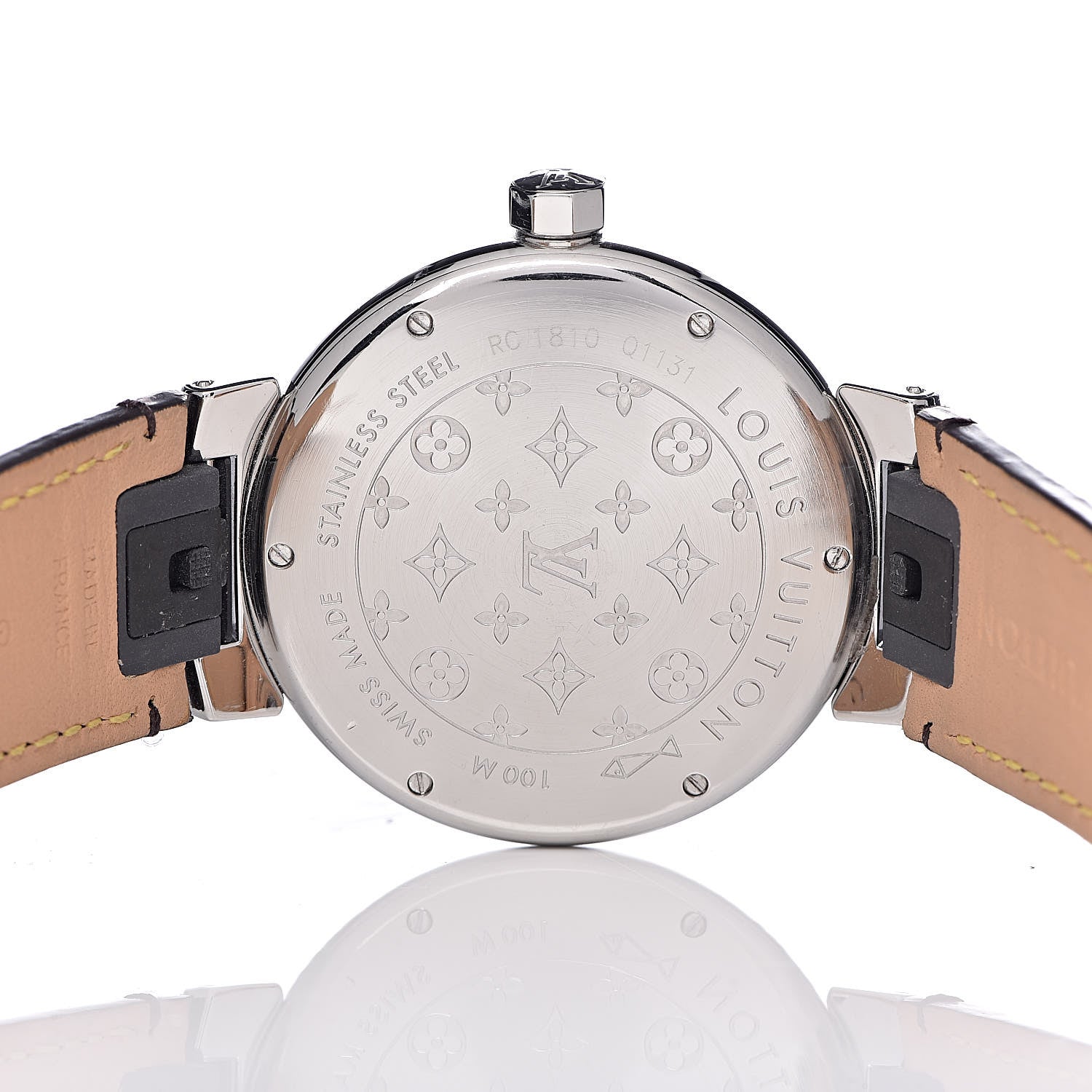 Louis Vuitton Stainless Steel Monogram 39mm Tambour GMT Automatic Watch Brown 5 of 9