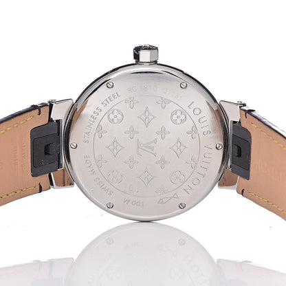 Louis Vuitton Stainless Steel Monogram 39mm Tambour GMT Automatic Watch Brown 5 of 9